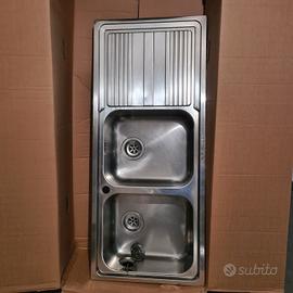 Lavello cucina acciaio doppio pozzetto 