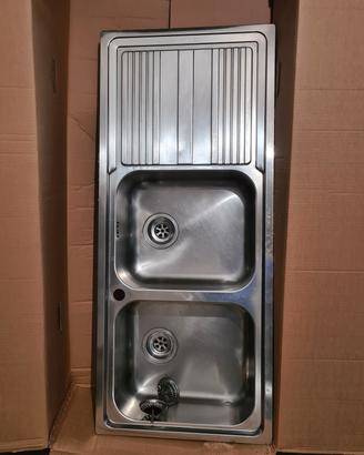 Lavello cucina acciaio doppio pozzetto 