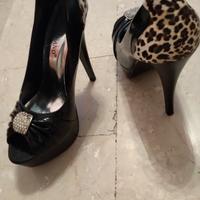 Scarpe eleganti da sera con inserto animalier 