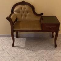 Sedia da telefono vintage com cassetto