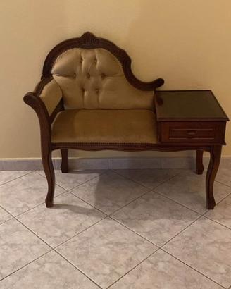 Sedia da telefono vintage com cassetto