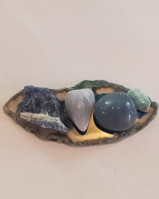 Set base in Agata e Cristalli blu