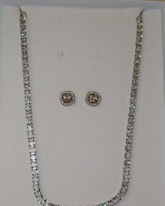 combo orecchini + collana tennis 