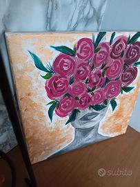 Dipinto acrilico donna rose