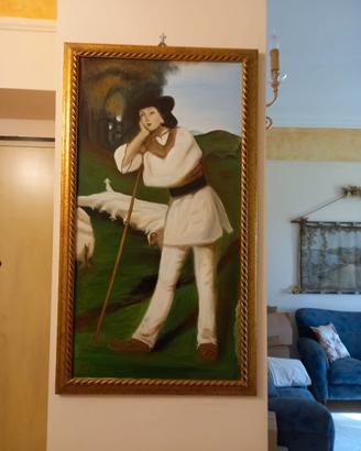 due quadri, un Arazzo, lampadario ,cappa, lume