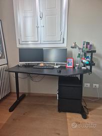 scrivania ikea + cassettiera malm