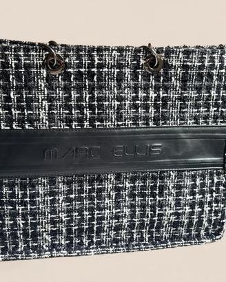 Borsa Marc Ellis tote bianca e nera con tracolla