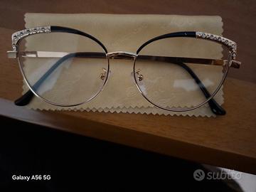 Occhiali da vista eleganti nero/oro mai usati