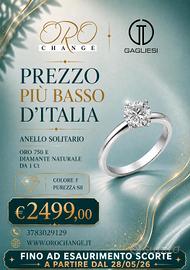SOLITARIO ORO BIANCO E DIAMANTE 