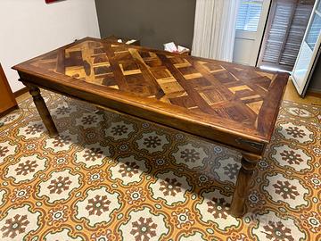 Tavolo teak parquet stile etnico-Prezzo trattabile