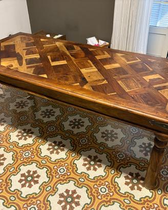 Tavolo teak parquet stile etnico-Prezzo trattabile