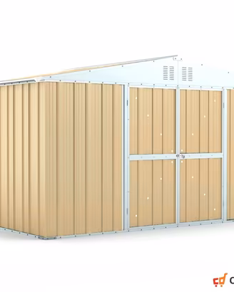 Box da giardino in acciaio zincato 403x269cm beige