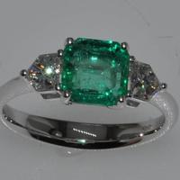 Anello trilogy diamanti e smeraldo nuovo