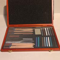 Set da disegno 39 pezzi in scatola di legno