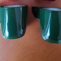 2 tazze mug verdi in vetro termico made in Italy