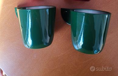 2 tazze mug verdi in vetro termico made in Italy