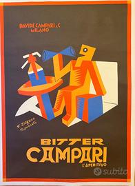 DEPERO FORTUNATO BITTER CAMPARI APERITIVO POSTER