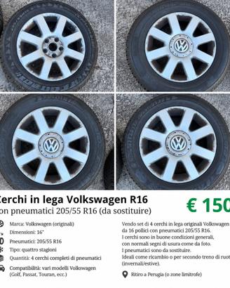 Cerchi in lega Volkswagen da 16”