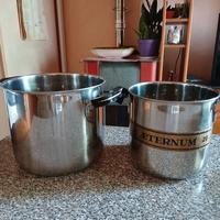 set di 2 pentole in acciaio inox