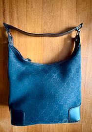 Borsa Hobo gucci in tela marrone scuro