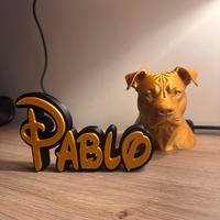 Statuetta pitbull personalizzabile