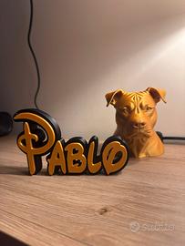 Statuetta pitbull personalizzabile