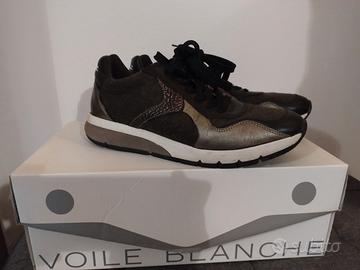 Sneakers donna in pelle/tessuto Voile Blanche 40