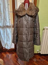 cappotto in piuma d'oca con vera pelliccia 