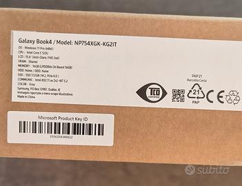 SAMSUNG GALAXY BOOK4 i5 ultra RAM 16 GB SSD 512 GB