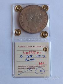Umberto I 5 lire 1879 bb+