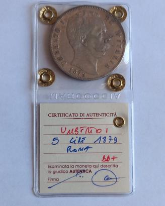 Umberto I 5 lire 1879 bb+