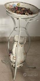 Set catino in ceramica e ferro battuto