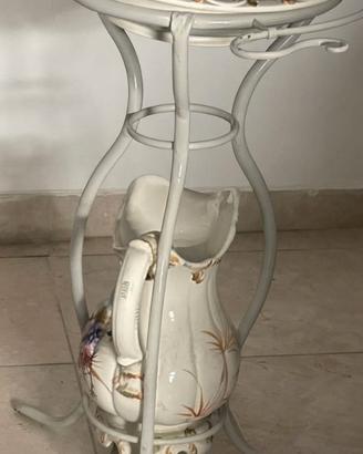 Set catino in ceramica e ferro battuto
