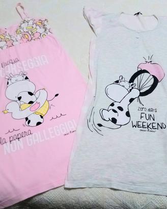 Lotto 2 camicie da notte Crazy Farm 