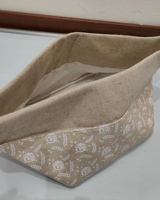 cestino porta pane mulino bianco in tessuto nuovo