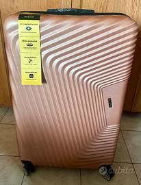 Valigia grande rosa gold super resistente