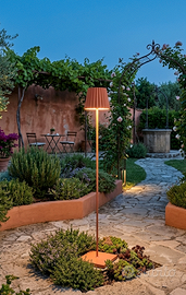 Lampada da Terra LED Esterno Arancione 120 cm
