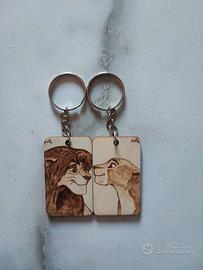 portachiavi coppia nala e simba re leone 