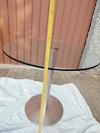 Tavolo design cristallo/acciaio