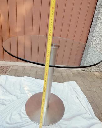 Tavolo design cristallo/acciaio