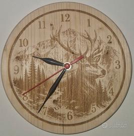 Orologio da Parete Legno Massello inisione laser