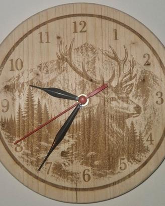 Orologio da Parete Legno Massello inisione laser