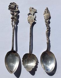 3 cucchiaini vintage da collezione - Argento 800