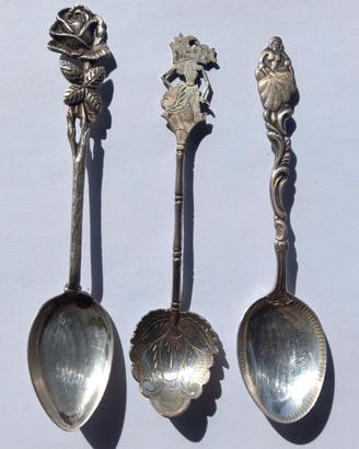 3 cucchiaini vintage da collezione - Argento 800