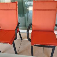 2 cuscini per sedie seduta 40x40 schienale 60x40 