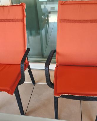 2 cuscini per sedie seduta 40x40 schienale 60x40 