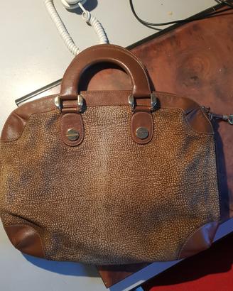 Borbonese Redwall borsa vintage tapiro camoscio 