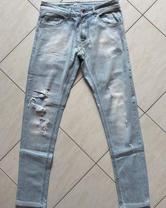 Jeans Slim Fit Block Eleven Celeste Tg.S