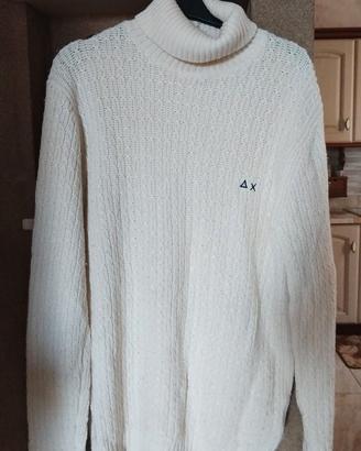 MAGLIONE UOMO DI LANA BRAND SUN 68 COLORE BIANCO