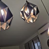 Lampadario a sospensione colore nero/legno